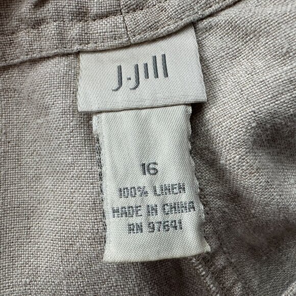 J. Jill Linen Beige Ankle High Rise Wide Leg Pants Womens 16 - Picture 7 of 8
